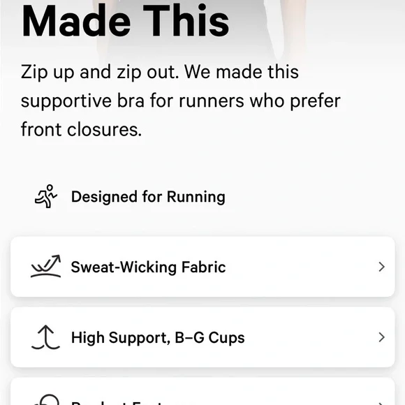Lululemon Energy Black Zip-Front Sports Bra-high support